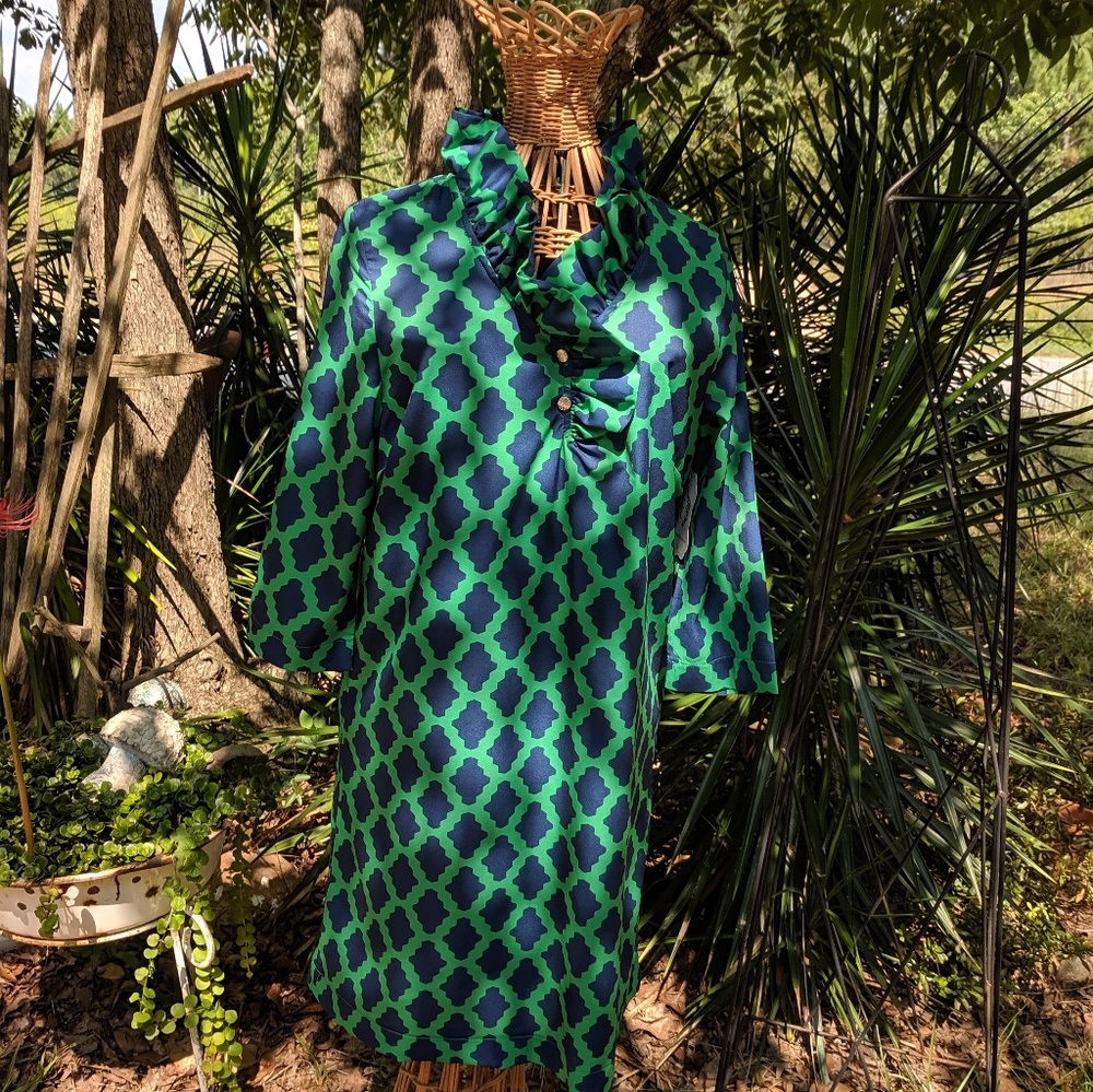 Beautiful Boutique blue & green dress🌻NWT
